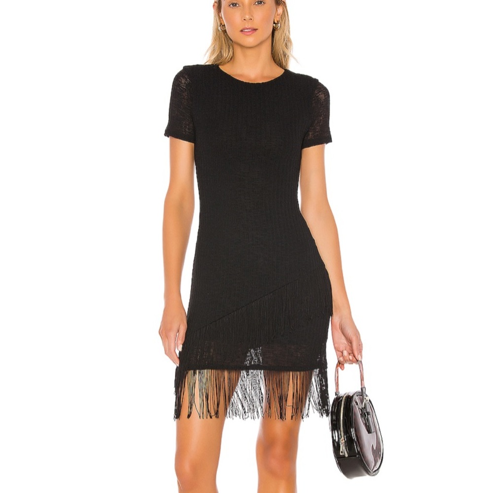 HOUSE OF HARLOW REVOLVE Fatima Mini Dress in Noir